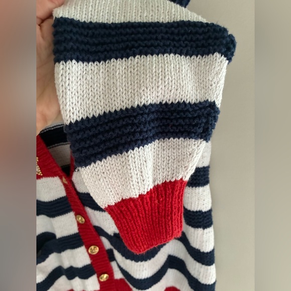 Vintage 90s Oversized Patriotic Stars and Stripes Cardigan Sweater Size‎ Medium - Picture 7 of 9